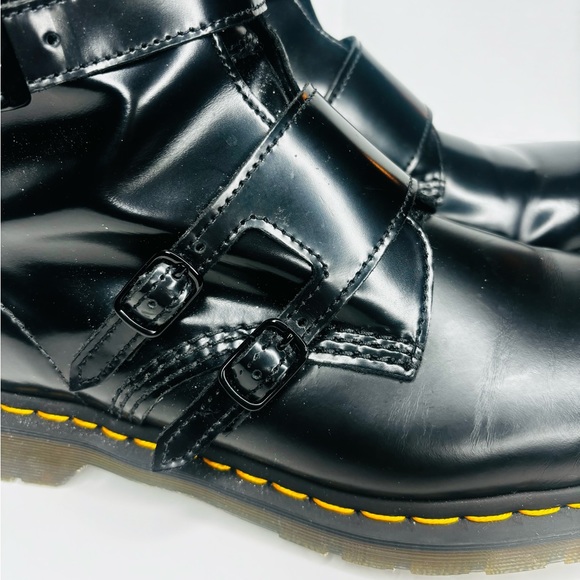 Dr Martens Blake ii Black Leather Boots with Gold Buckle Like New - Picture 6 of 13